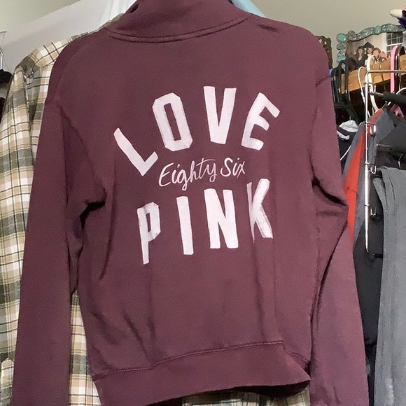 Pink Victoria’s Secret Burgundy 1/4 Zip Pullover Size XS - Picture 16 of 16